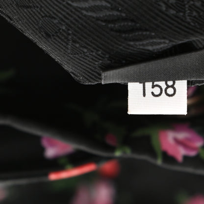 Prada Tessuto Nylon Saffiano Stampata Backpack Black Dis Rose 7 of 10