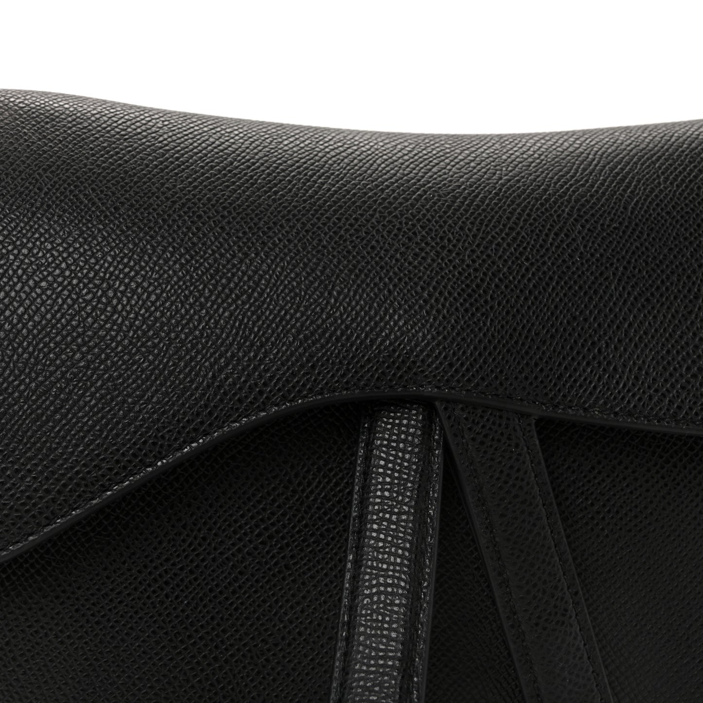 Grained Calfskin Saddle Bag Black