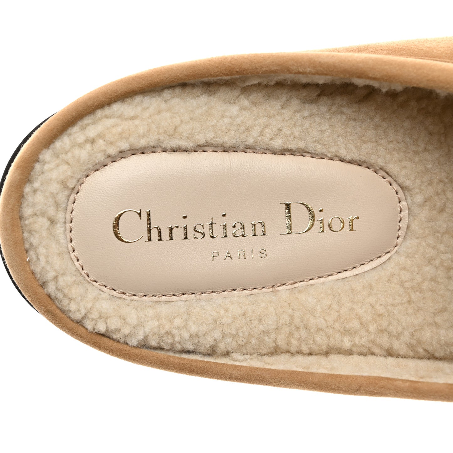 Suede Goatskin Boy Loafer Mule 38 Chestnut