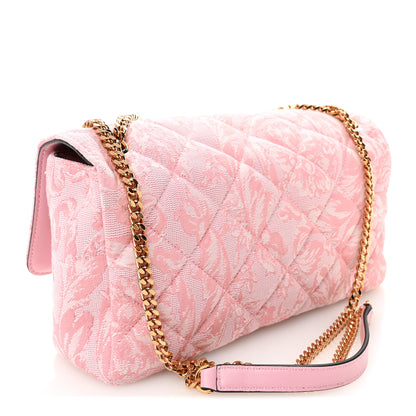Versace Baroque Jacquard Quilted Medium Medusa Shoulder Bag Baby Pink 3 of 9