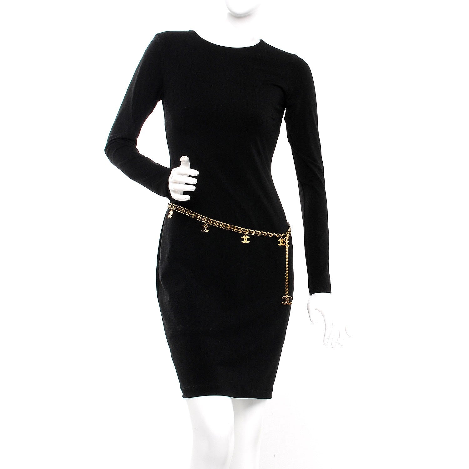 Chanel Lambskin Chain CC Charm Belt Black Gold 2 of 6