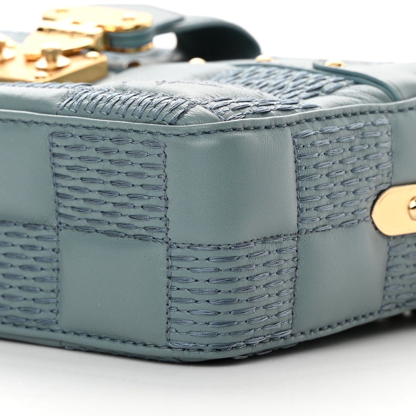 Lambskin Damier Quilt Troca PM Glacier