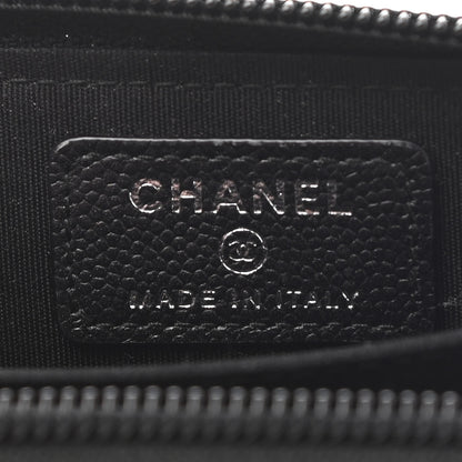 Chanel Caviar Quilted Boy Zip Around Coin Purse Wallet So Black 6 of 11