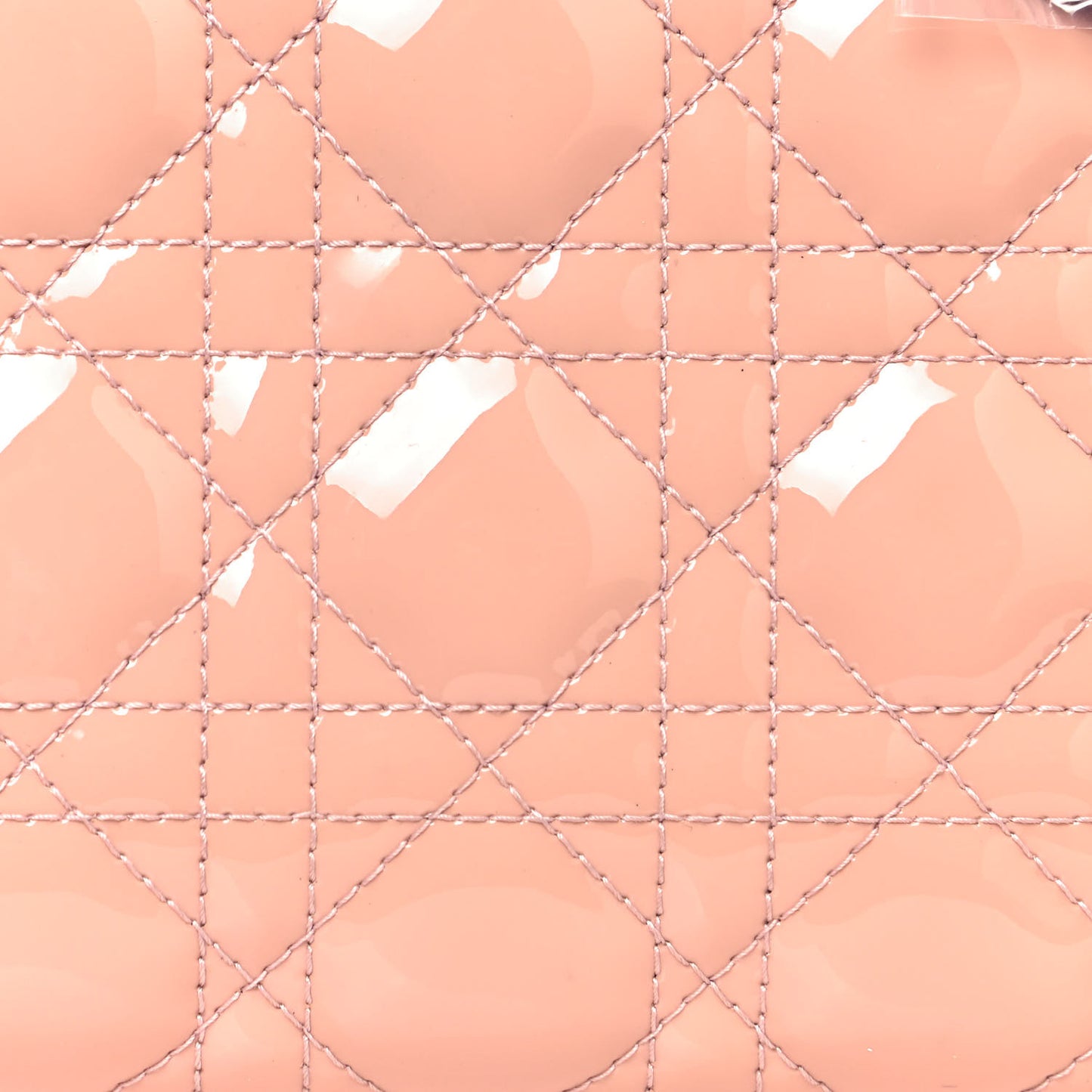 Patent Cannage Medium Lady Dior Rose Clair