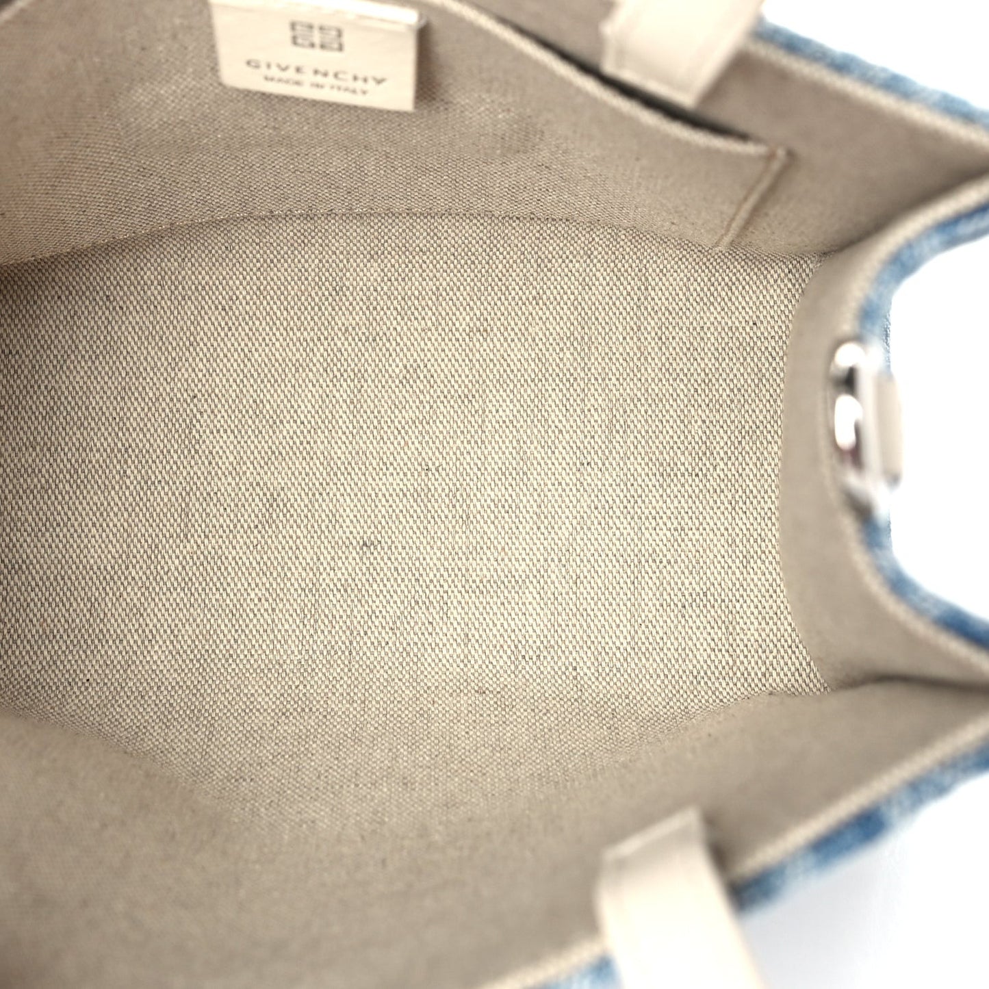 Washed Denim Mini G Shopping Tote  Blue