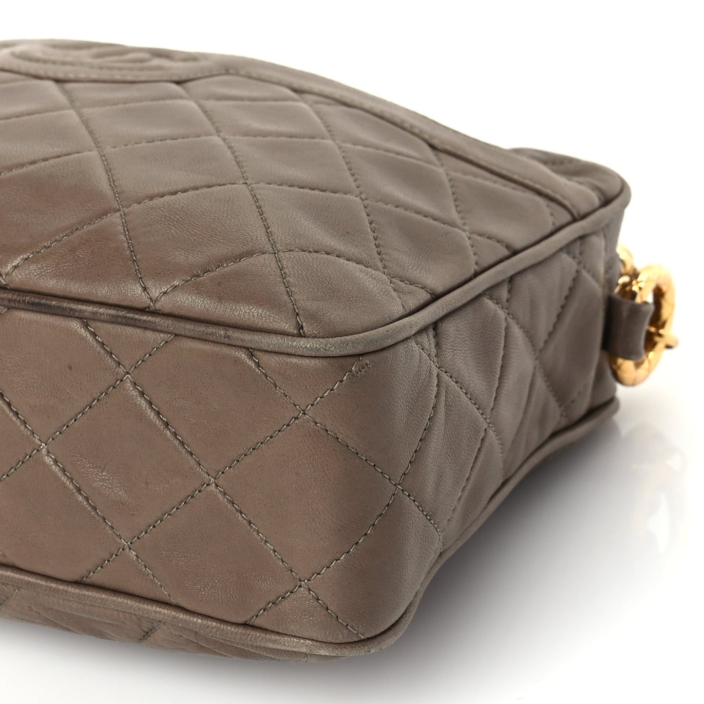 Lambskin Quilted Tassel CC Camera Case Brown