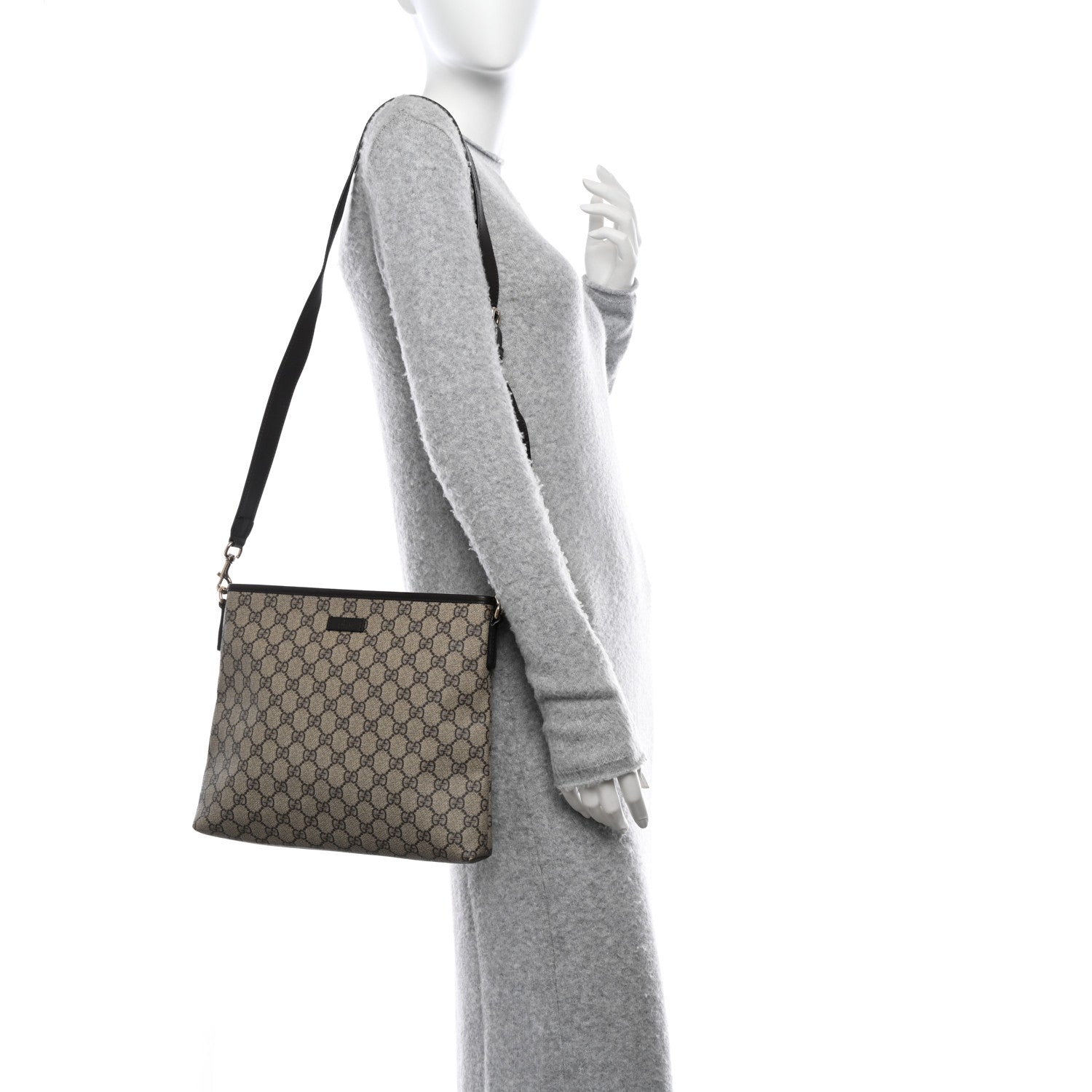 Gucci GG Plus Monogram Medium Flat Messenger Bag Dark Brown 2 of 16