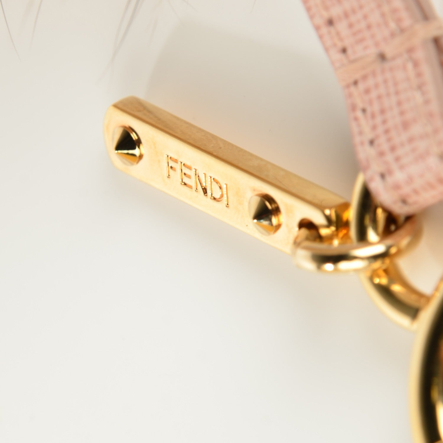 Fendi Fox Fur Vitello Elite Bi-Color Pom Pom Bag Charm Rosa Cammello Cipria 5 of 7