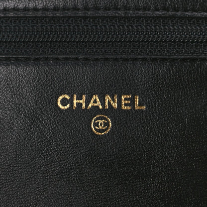 Chanel Crackled Patent Calfskin Puzzle Reissue Wallet On Chain WOC Black 5 of 9