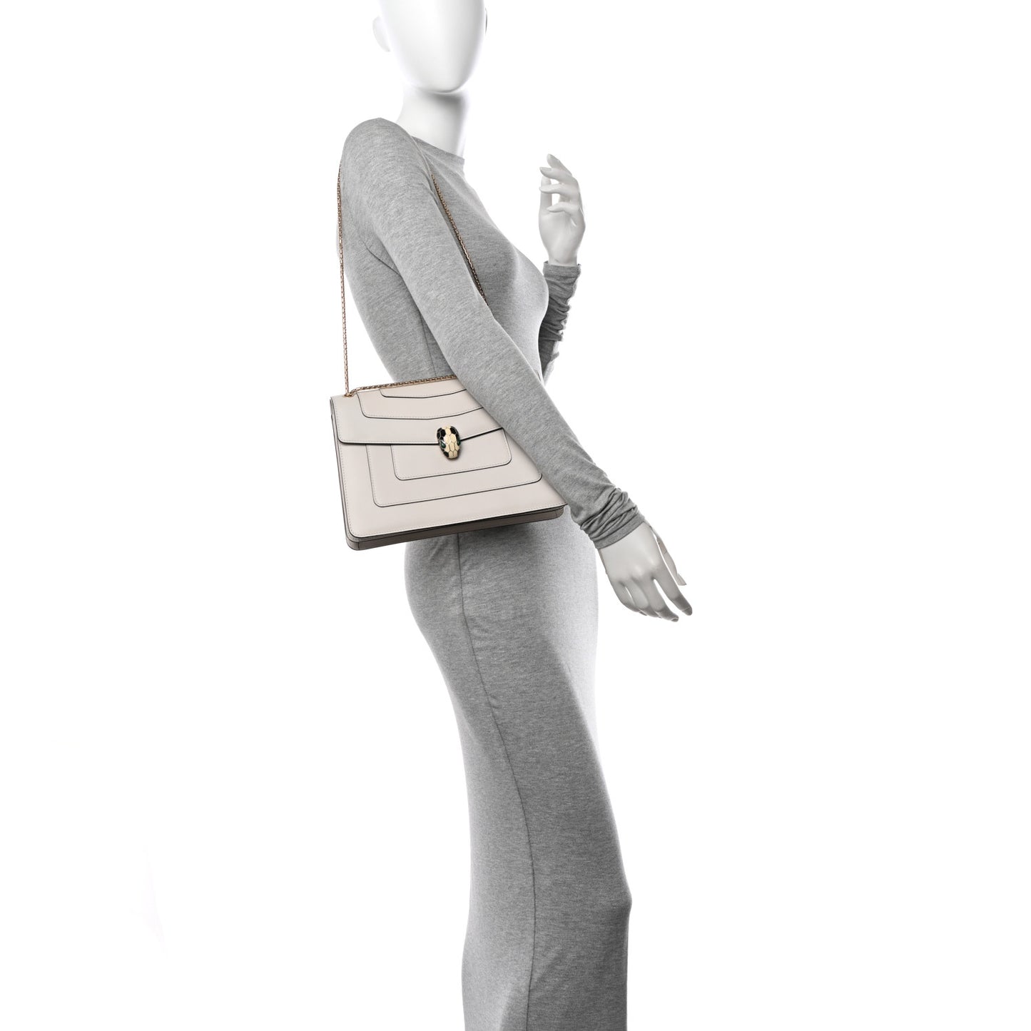 Calfskin Serpenti Forever Crossbody Bag White Agate