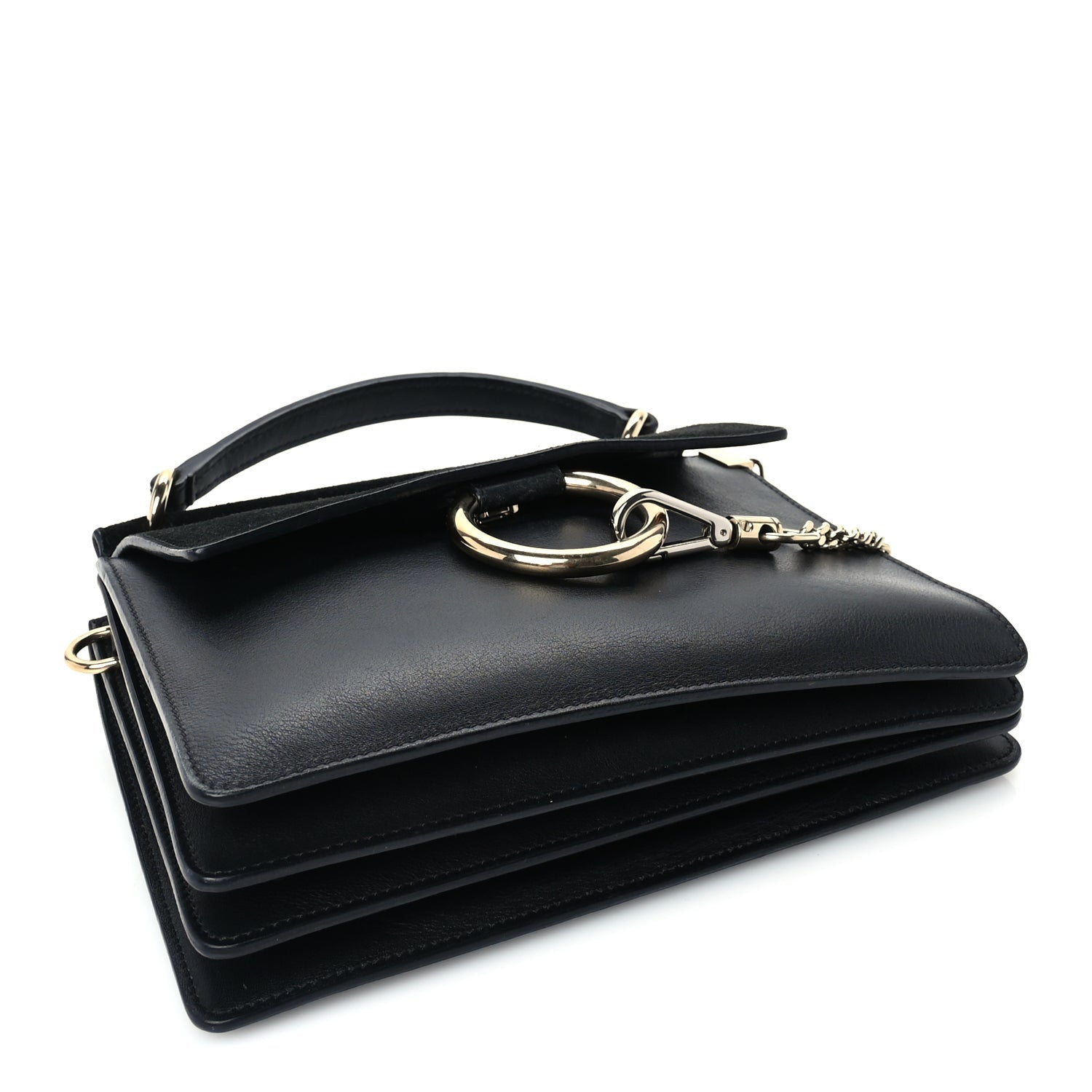 Chloe Suede Calfskin Small Faye Shoulder Bag Black 3 of 8