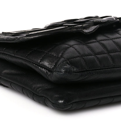 Chanel Lambskin Quilted Chocolate Bar Camellia No. 5 Flap Bag Black 8 of 9