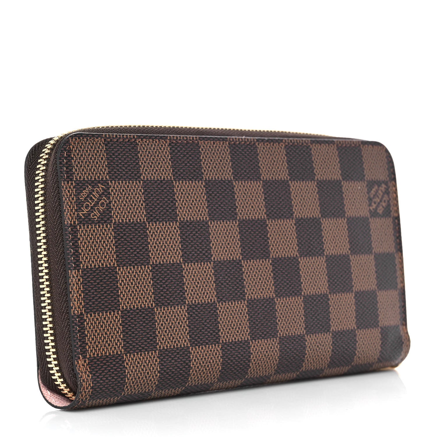 Louis Vuitton Damier Ebene Zippy Wallet Rose Ballerine 3 of 9