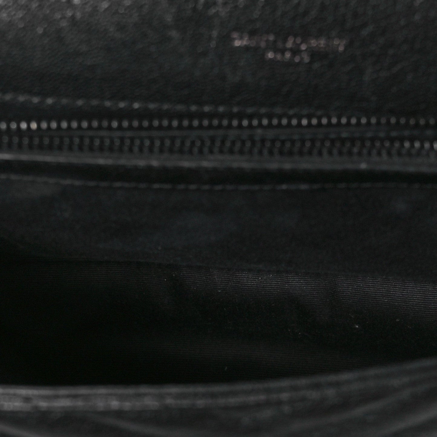 Sheepskin Matelasse Chevron Monogram Monochrome Medium College Bag Black