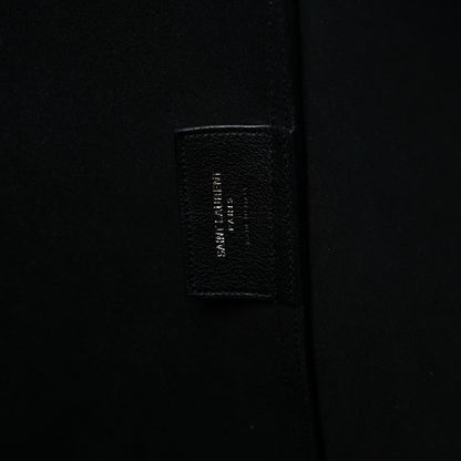 Saint Laurent Calfskin Large Fringe Shopping Tote Black 7 of 18