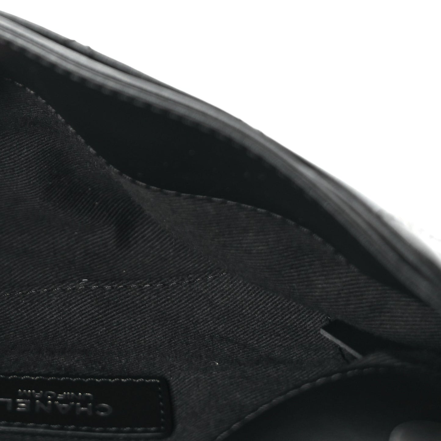 Calfskin Quilted CC Uniform Flap Belt Bag Black