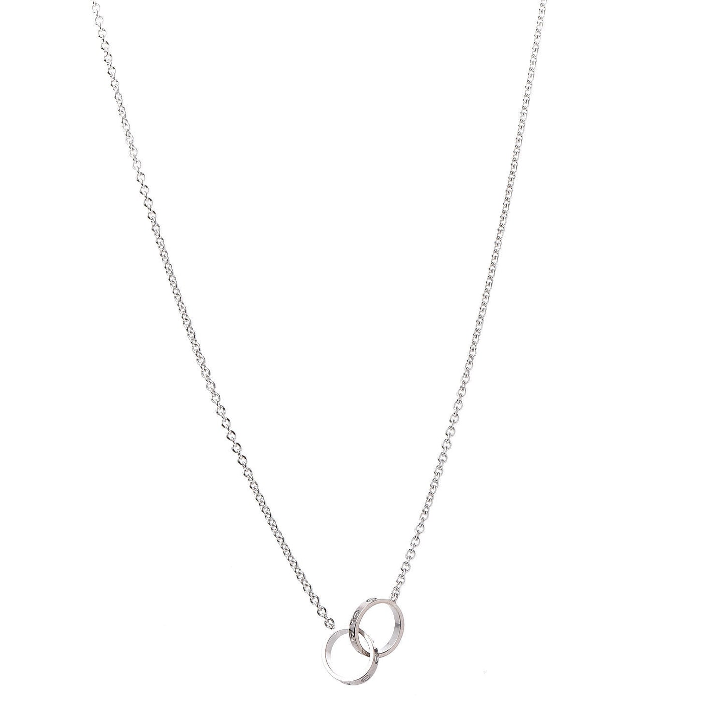18K White Gold Interlocking LOVE Necklace
