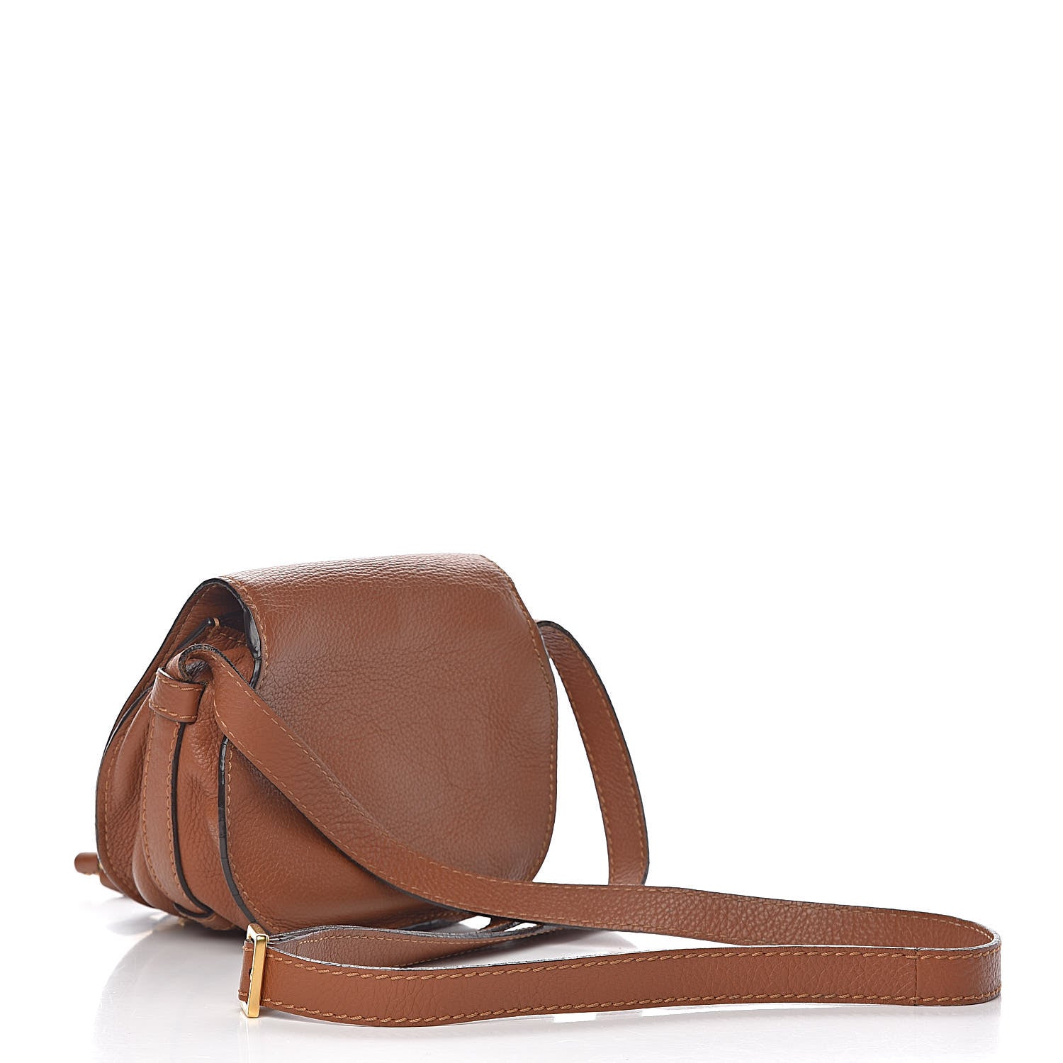 Chloe Calfskin Mini Marcie Round Crossbody Bag Tan 3 of 13