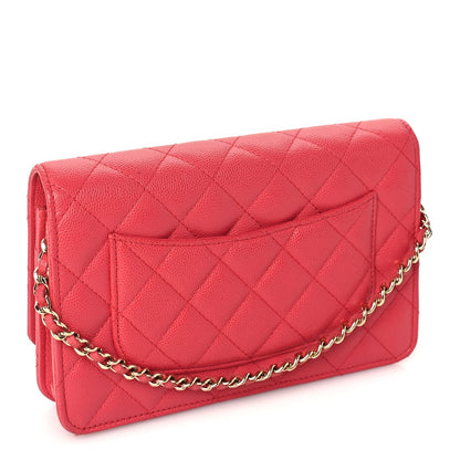Chanel Caviar Quilted Wallet on Chain WOC  Pink 3 of 10