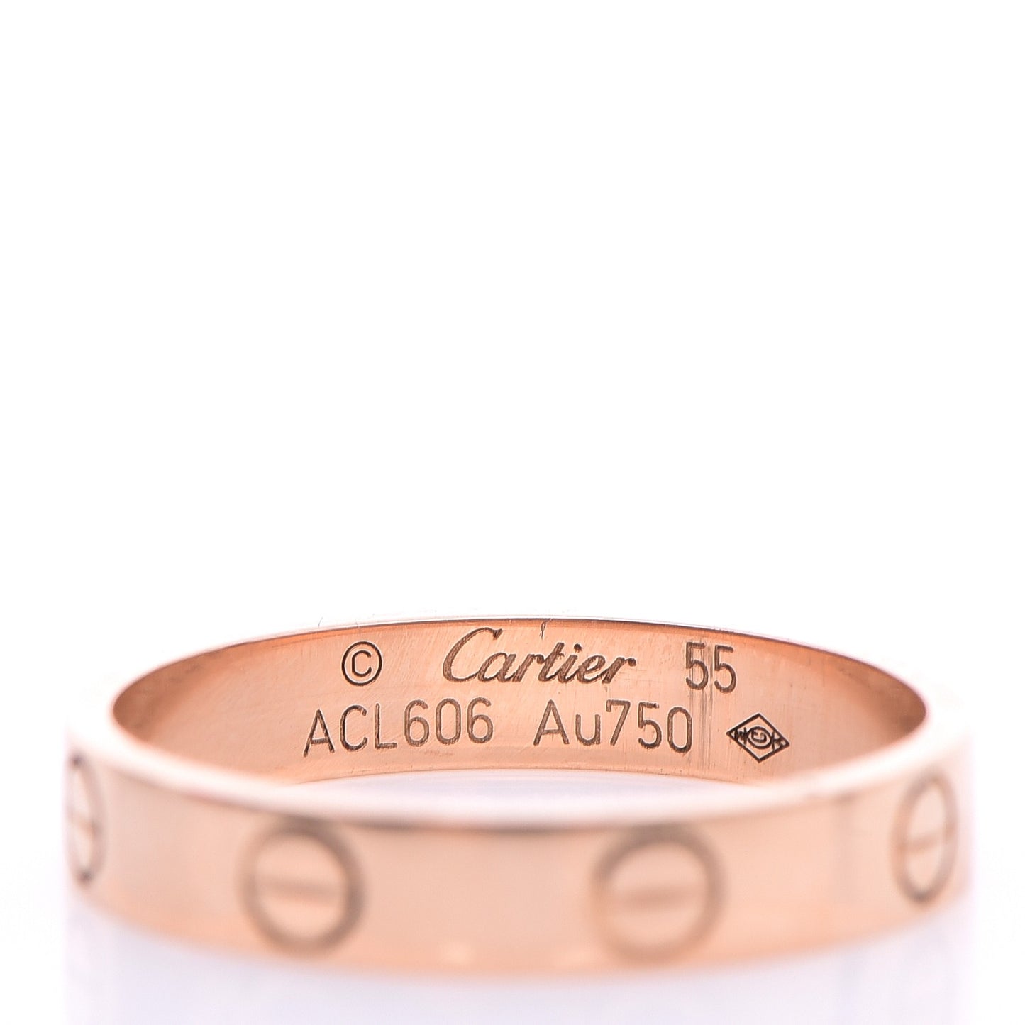 18K Pink Gold 4mm LOVE Wedding Band Ring 55 7.25