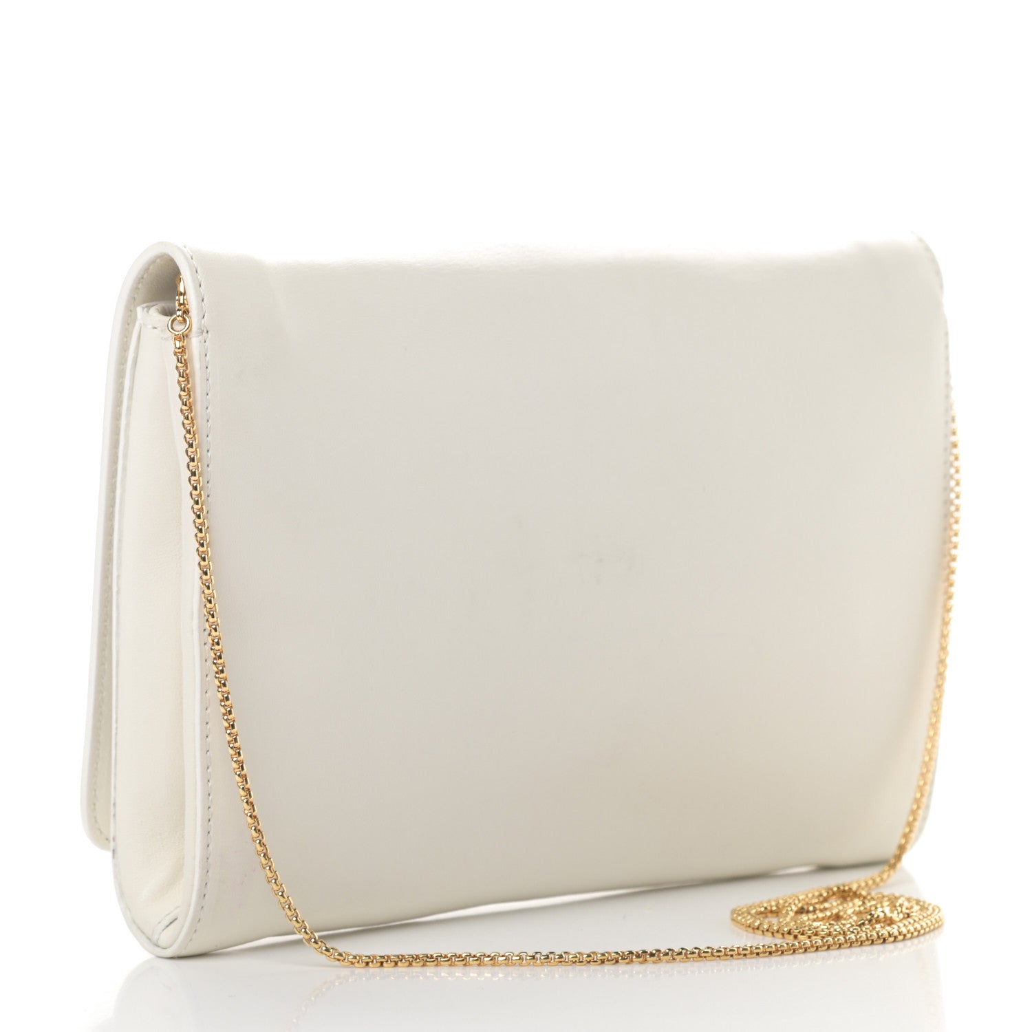 Versace Calfskin Palazzo Chain Evening Bag White 3 of 12