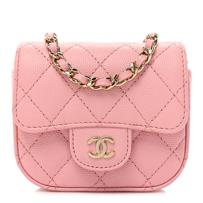 Chanel Caviar Quilted Mini Clutch With Chain Pink 1 of 10