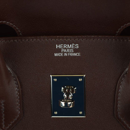Hermes Toile Swift Birkin 35 Chocolate 10 of 25