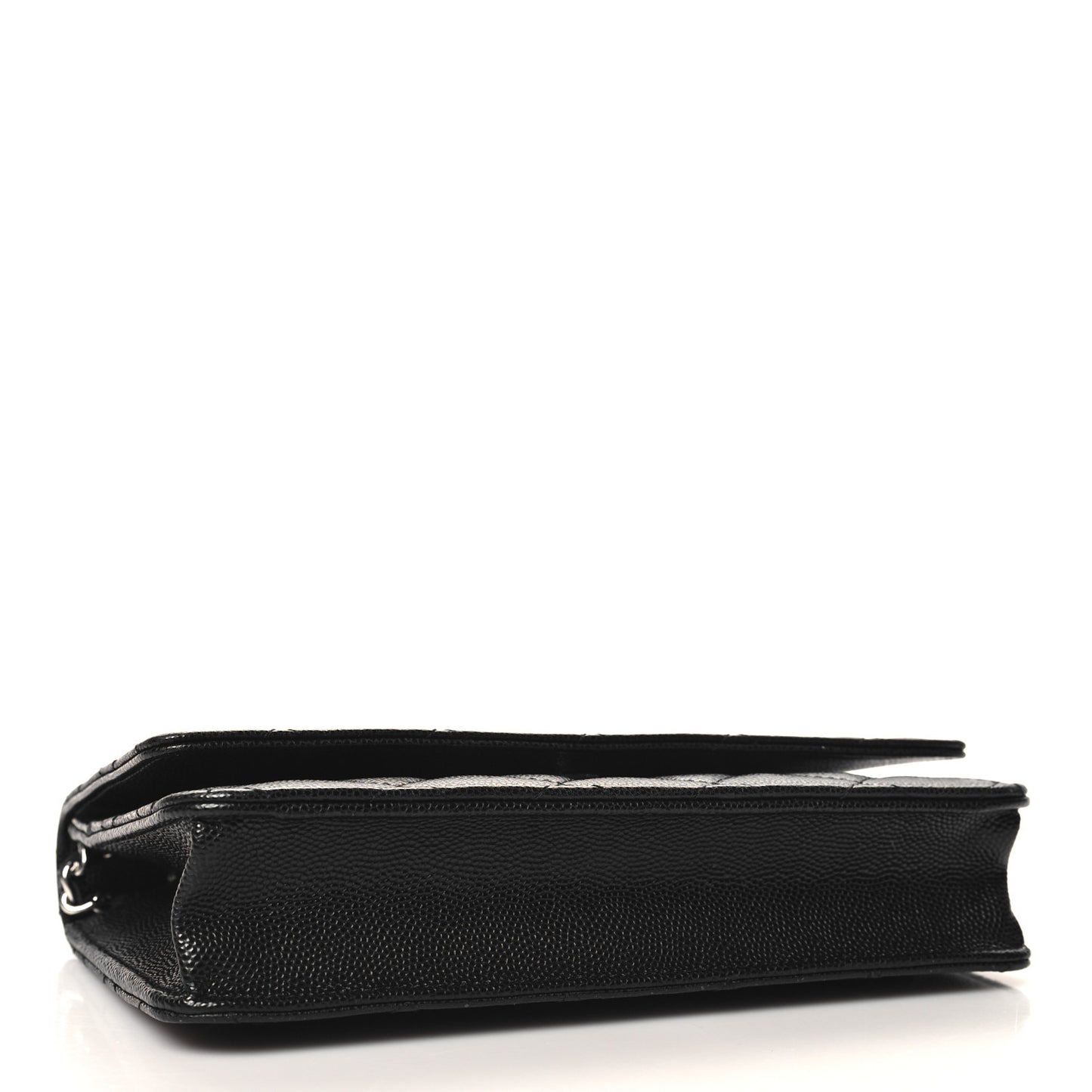 Caviar Quilted CC Logo Wallet on Chain WOC Black