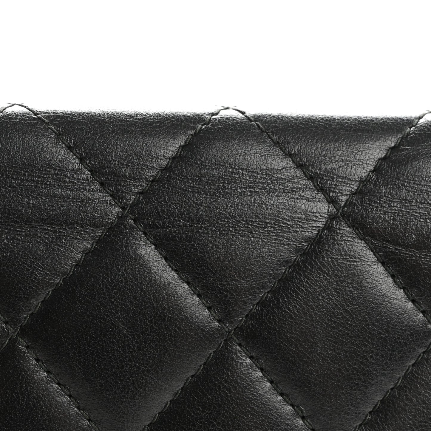 Lambskin Quilted Trendy CC Yen Wallet Black