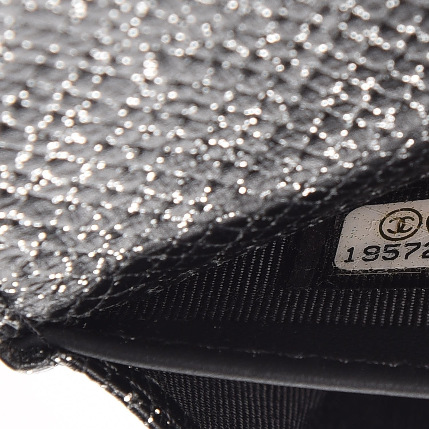 Chanel Glitter Calfskin Quilted Long Flap Wallet Black 8 of 10