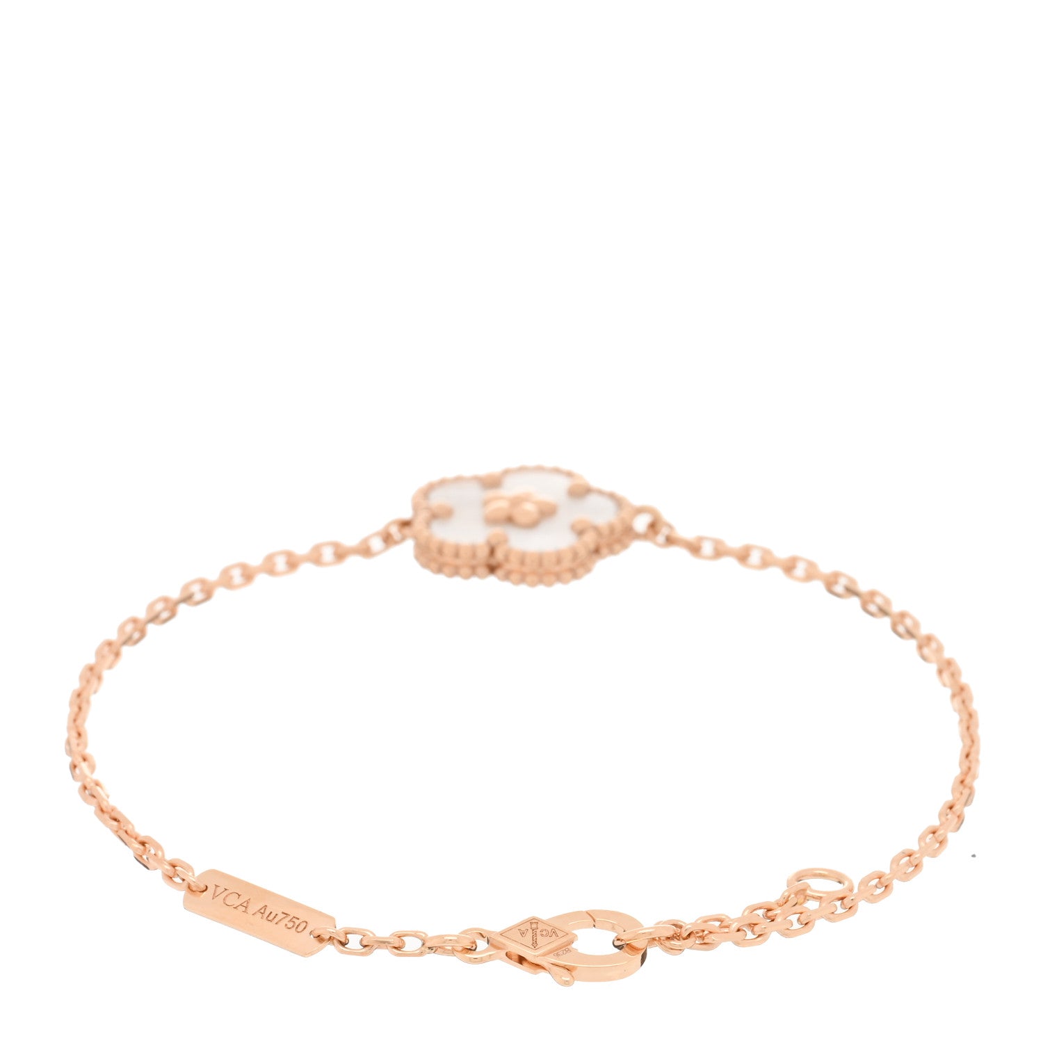 Van Cleef & Arpels 18K Rose Gold Mother Of Pearl Lucky Spring Plum Blossom Bracelet 2 of 5