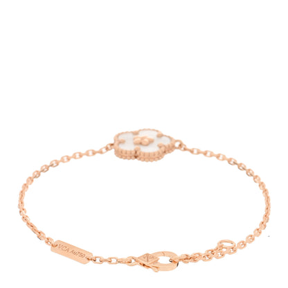 Van Cleef & Arpels 18K Rose Gold Mother Of Pearl Lucky Spring Plum Blossom Bracelet 2 of 5