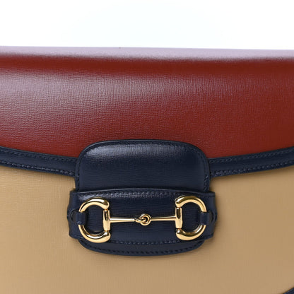 Gucci Azalea Calfskin Tri-Color Horsebit 1955 Shoulder Bag New Cherry Red Sun Oil Blue 6 of 8