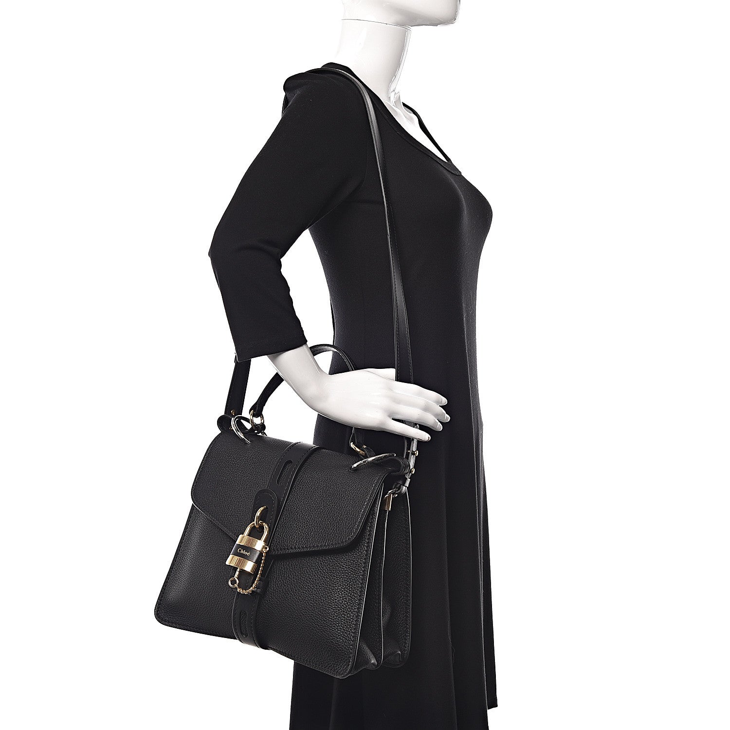 Chloe Grained Calfskin Medium Aby Day Shoulder Bag Black 2 of 10