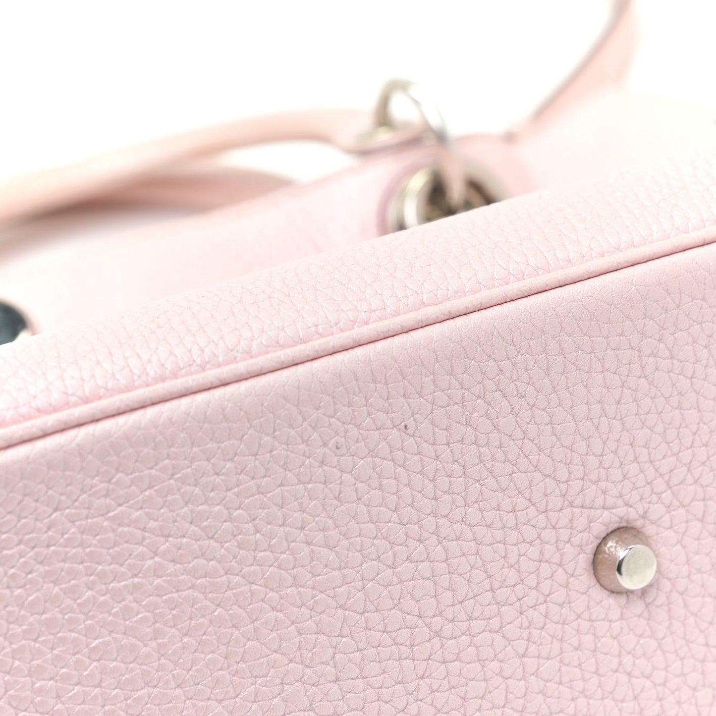 Metallic Bullcalf Medium Diorissimo Tote Pink