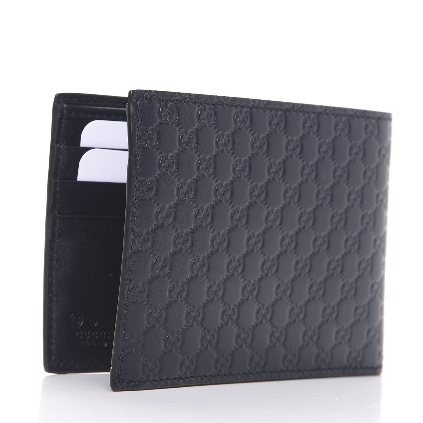 Microguccissima Bi-Fold Wallet Navy Blue