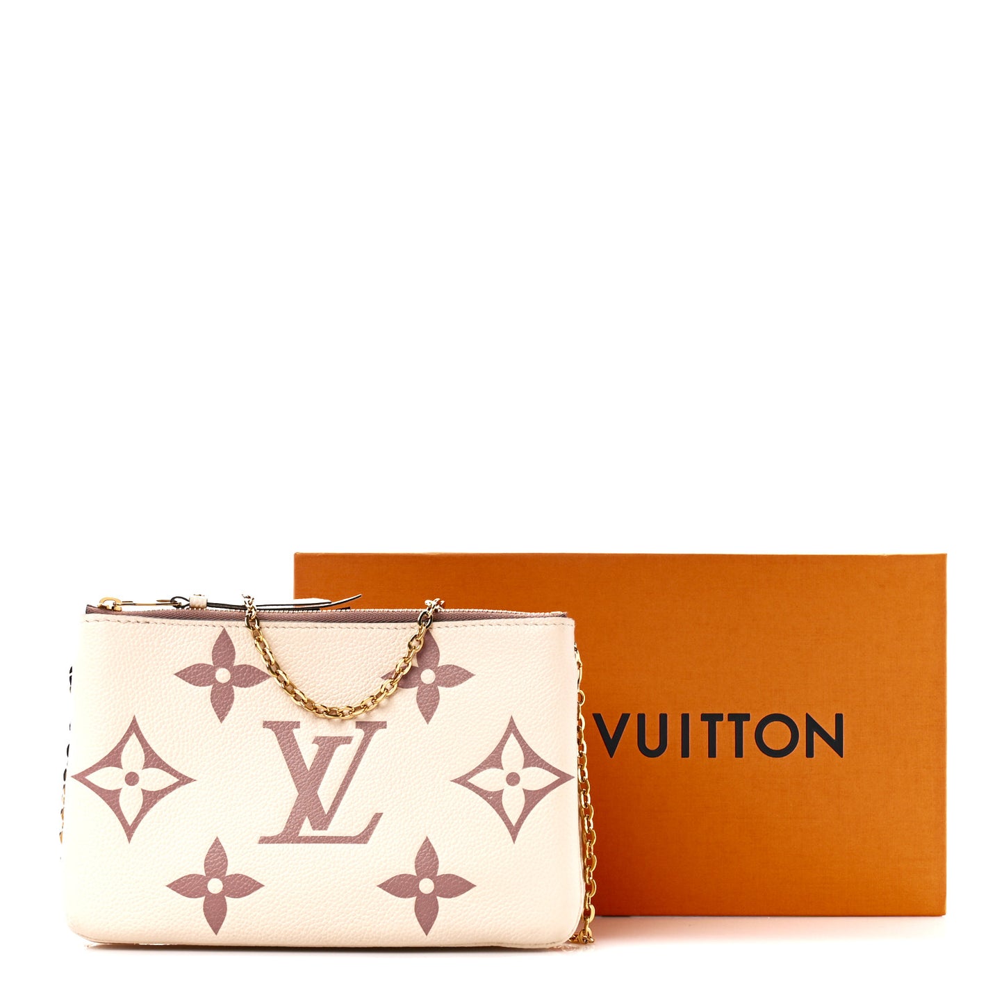 Empreinte Monogram Giant Double Zip Pochette Creme Bois de Rose