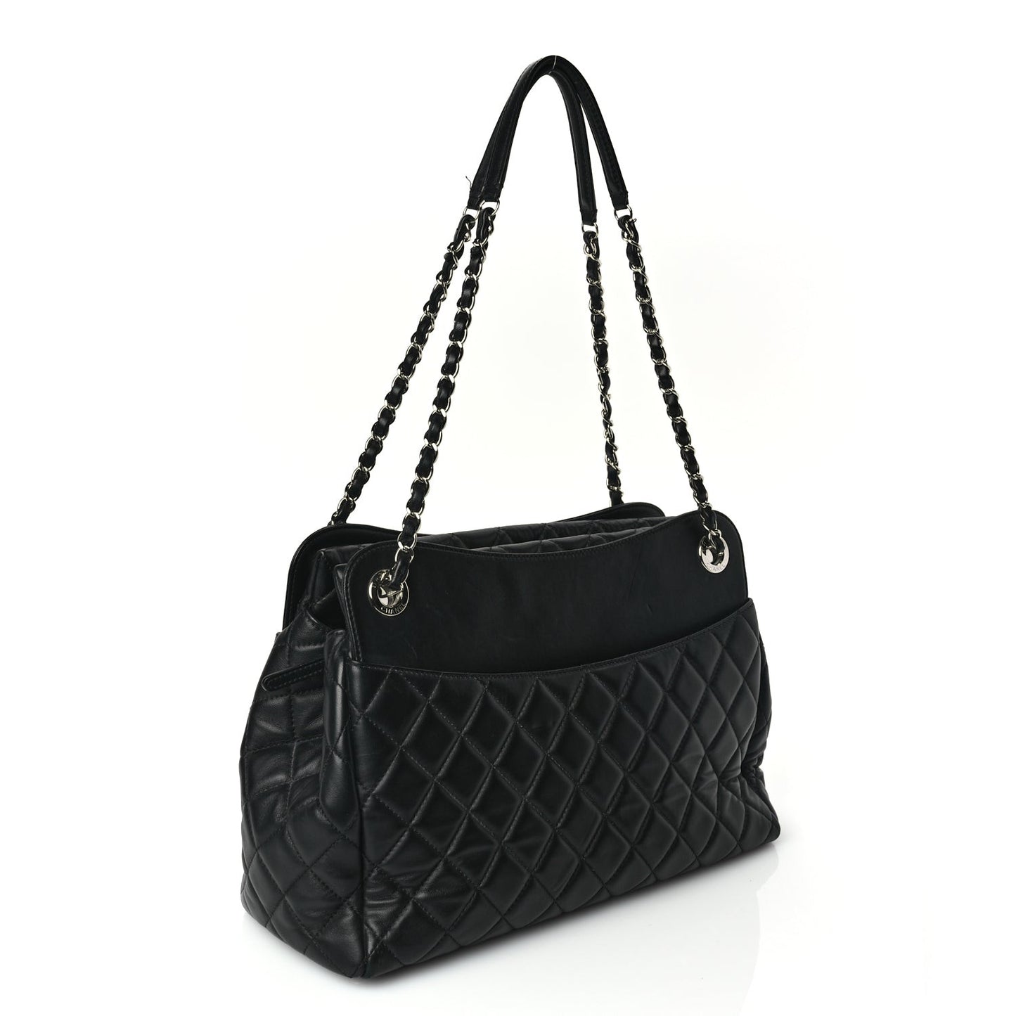 Lambskin Quilted  7 Tote Black