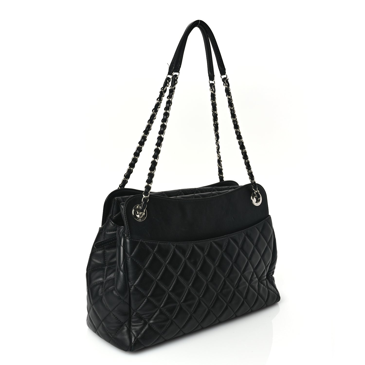Chanel Lambskin Quilted  7 Tote Black 2 of 9