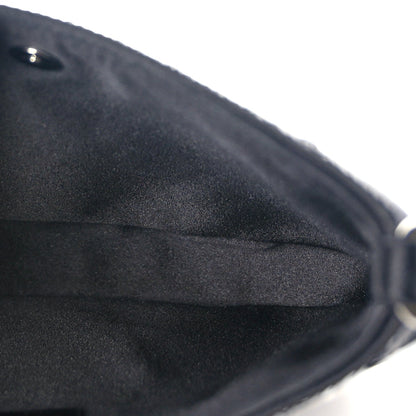 Prada Paillettes Sequin Logo Cleo Adjustable Strap Shoulder Bag Black White 4 of 8