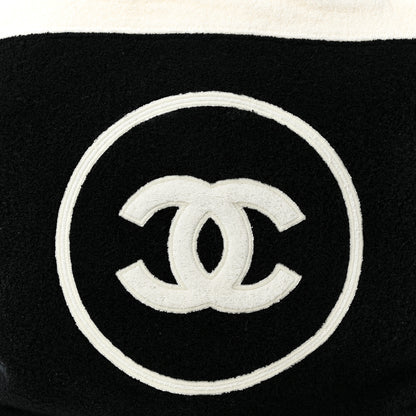 Chanel Terry Cotton CC Beach Tote Towel Set Black White 9 of 11
