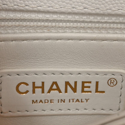 Chanel Caviar Quilted Mini Coco Handle Flap White 6 of 10