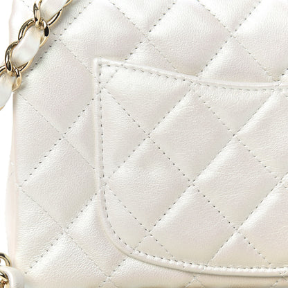 Chanel Iridescent Calfskin Quilted Mini Rectangular Flap White 10 of 11