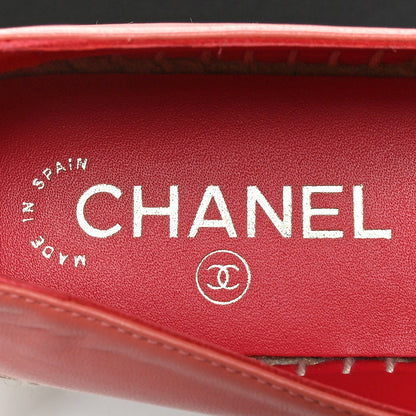Chanel Lambskin CC Espadrilles 39 Pink Red Black 7 of 7