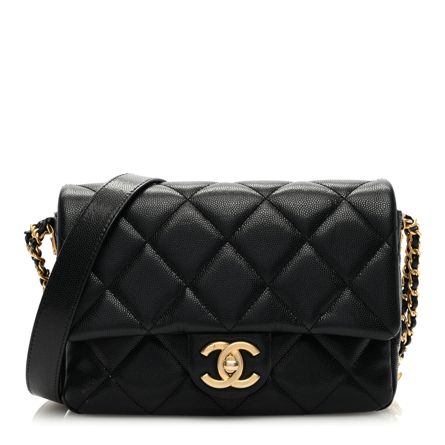 Chanel Caviar Quilted Small Twist Your Buttons Flap Black 1 of 9