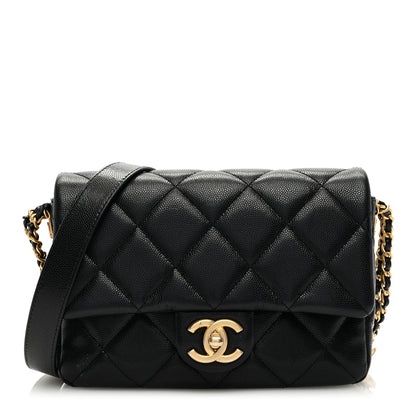 Chanel Caviar Quilted Small Twist Your Buttons Flap Black 1 of 9