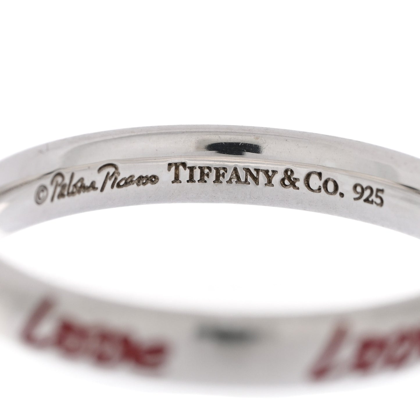 Sterling Silver Enamel Paloma Picasso Love Band Ring 54 7 Red