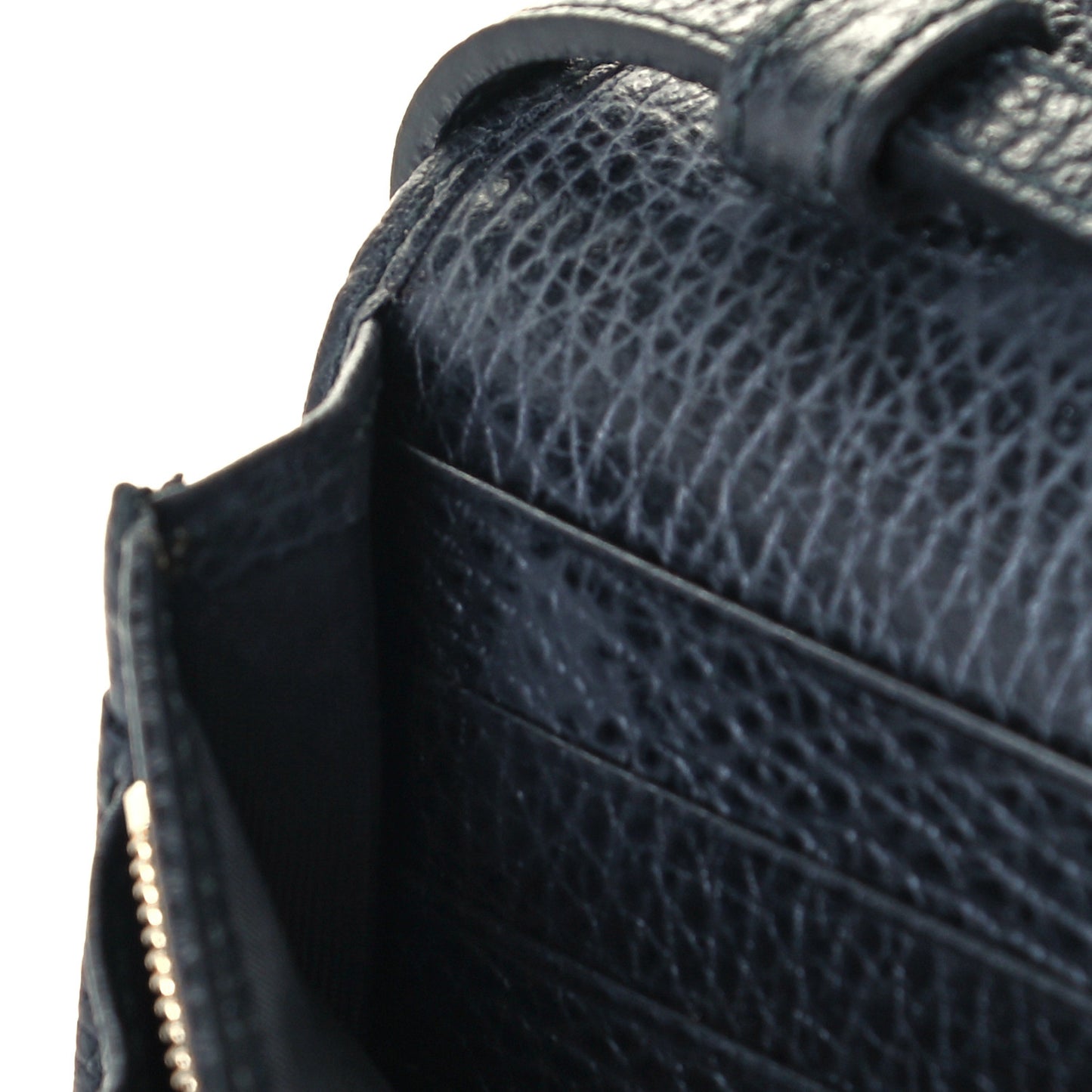 Dollar Calfskin Mini Swing Wallet Bag Black