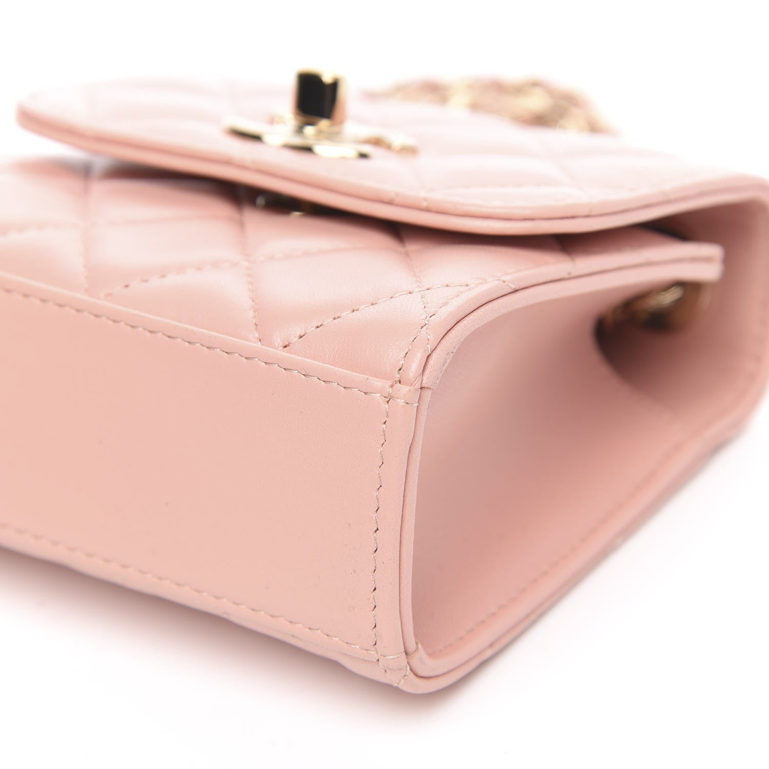 Chanel Lambskin Quilted Mini Trendy CC Clutch With Chain Light Pink 10 of 11