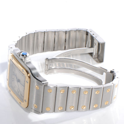 Cartier Stainless Steel 18K Yellow Gold 29mm Santos De Galbee Quartz Watch 6 of 7